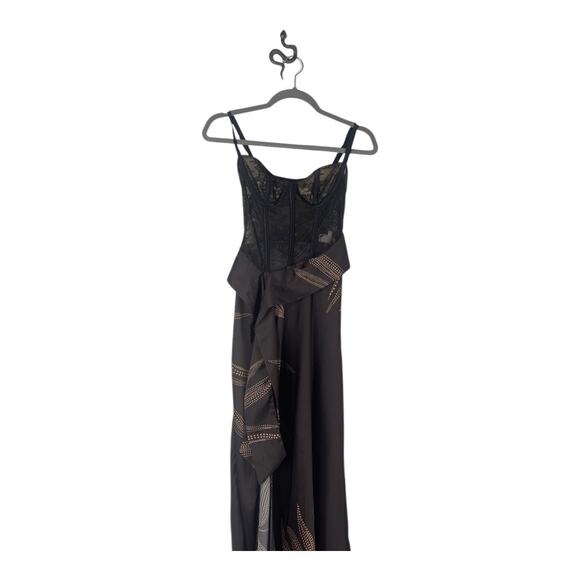 Katie May Shannon Corset Lace Gown Ruffle Gala Formal Floral Party Whimsigoth XS - Picture 6 of 16